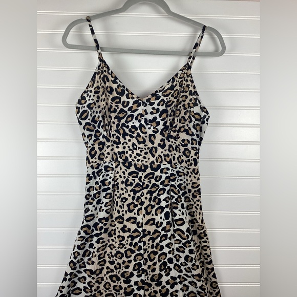 Angie Pants - Angie NWT Leopard Print Lightweight Romper Size Medium Jumpsuit tan brown